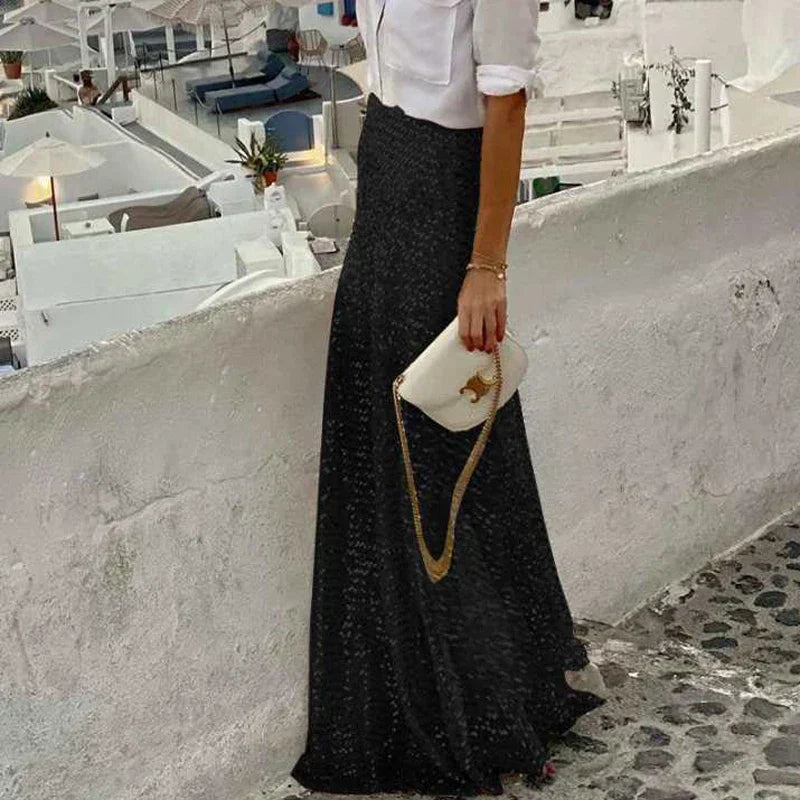 Lune London | Maxi Skirt with Sequins and Elastic Waistband