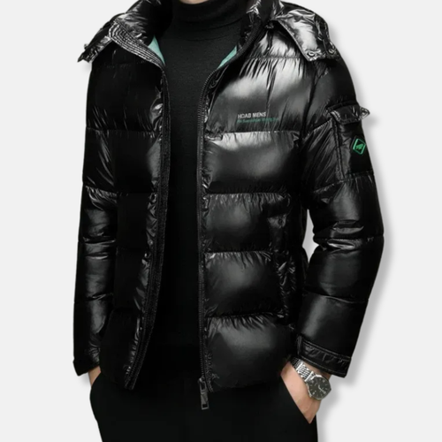 Amarae | Puffer jacket - Regular fit - Shiny water-repellent material - Lined - High collar - Zipper closure