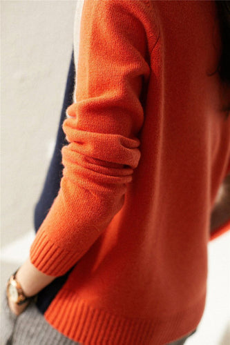 Amarae | Sweater with bicolor design and modern cut - Perfect for the office and leisure