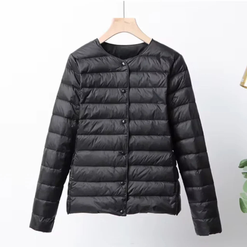 Lune London | Down Quilted Ultra-Light Slim Fit Button Closure Hip Length
