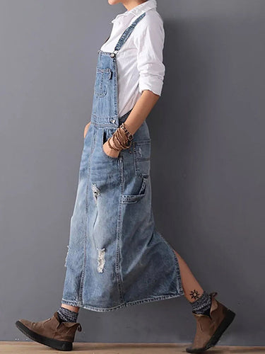 Amarae | Casual Denim Overall Dress