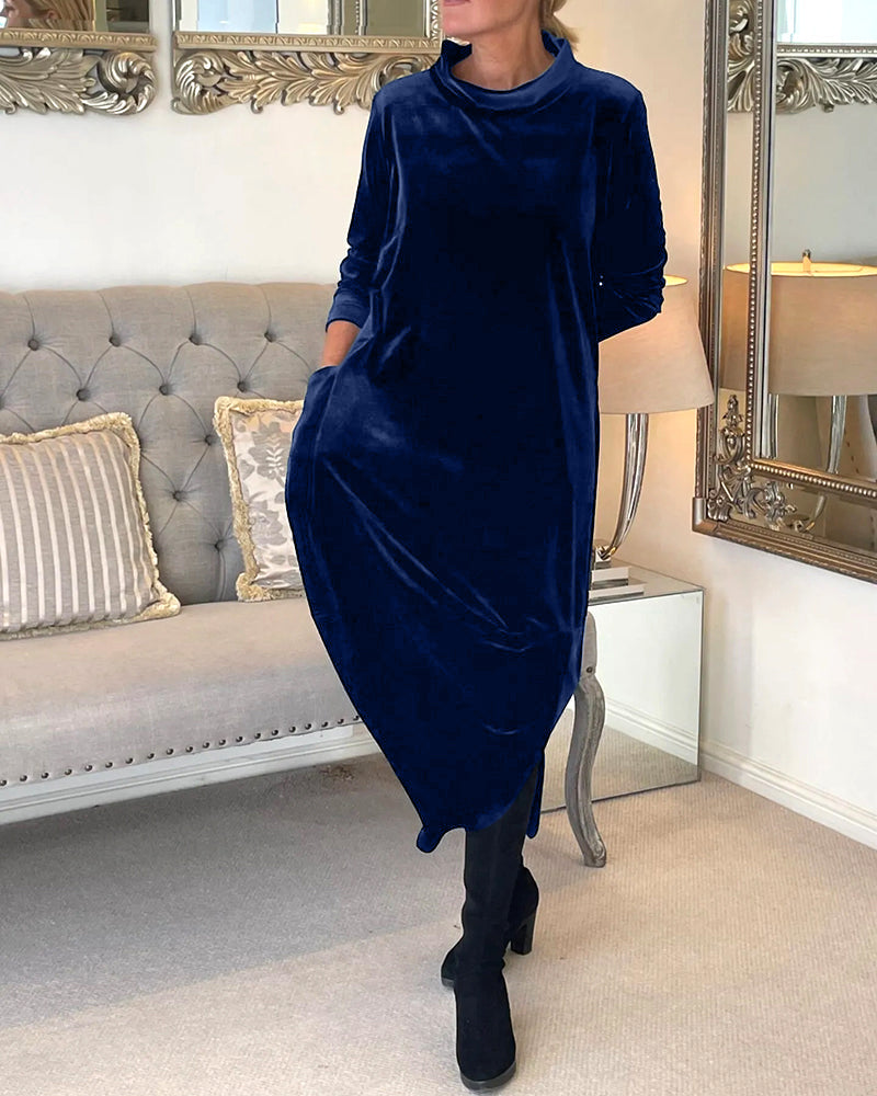 Women’s Elegant Velvet Dress with Pockets for Everyday & Events | Lune London