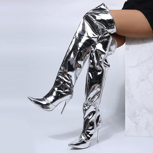 Amarae | Shimmering and Chic High Heel Boots