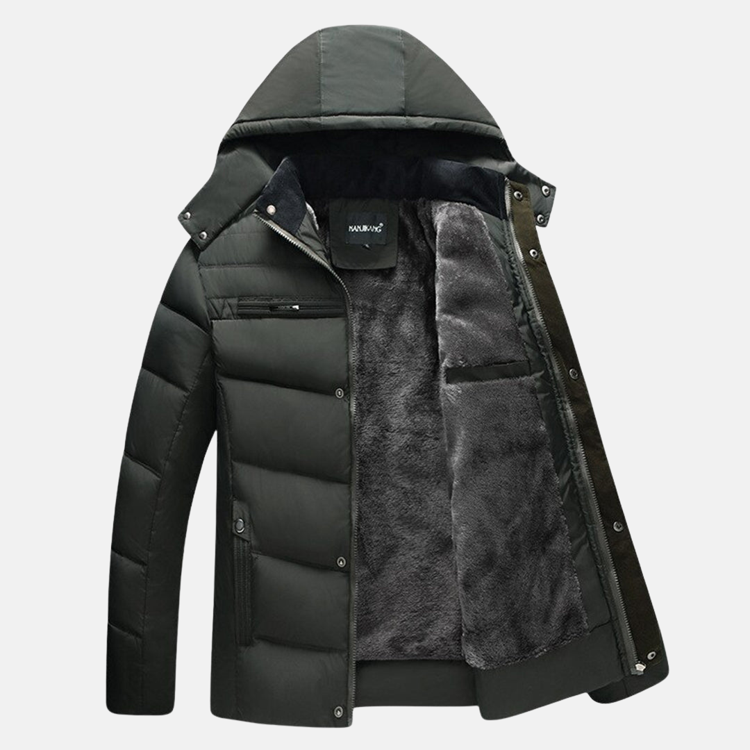 Amarae | Fleece Quilted Puffer Coat - Hooded Jacket in Relaxed Fit