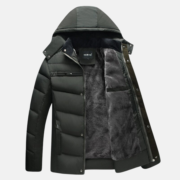 Amarae | Fleece Quilted Puffer Coat - Hooded Jacket in Relaxed Fit