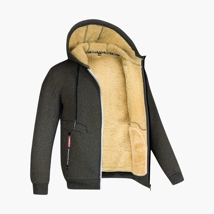 Amarae | Comfortable fleece-lined jacket with hood for men