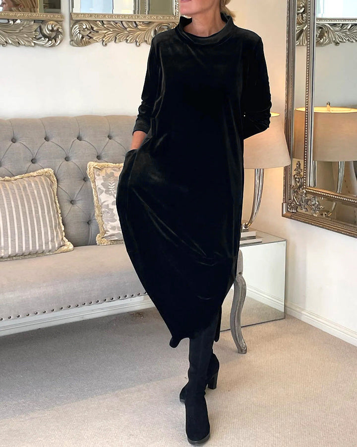 Women’s Elegant Velvet Dress with Pockets for Everyday & Events | Lune London
