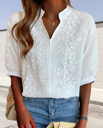 Amarae | White blouse with puff sleeves