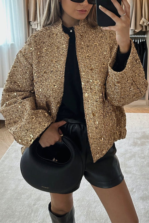 Lune London | Collar Zip Pocket Sequin Jacket
