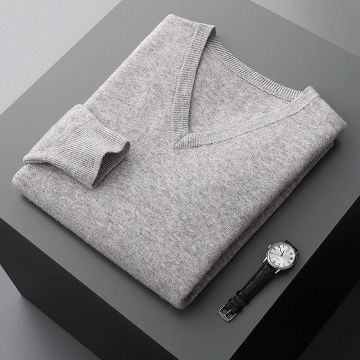 Chic Und Stil | Cashmere Sweater Men V Neck Soft Cashmere Knit Material