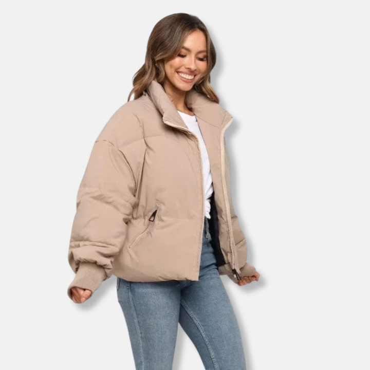 Amarae | Puffer Jacket - Thermal Insulation - Shorter Length - Stand Collar - Ribbed Cuffs