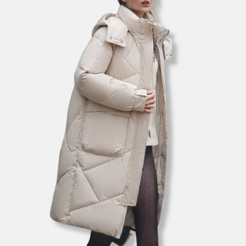 Amarae | Coat - Quilted - Plus Size Fit - Maxi Length - High Collar Hood