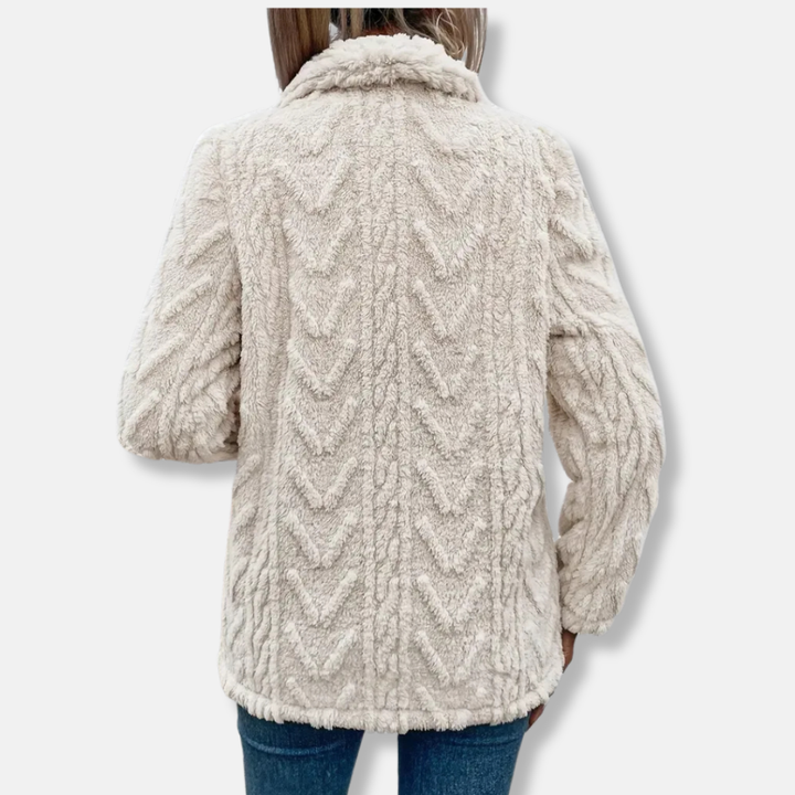 Amarae | Fleece jacket - Casual cut - Shawl collar - Open front - Hip length
