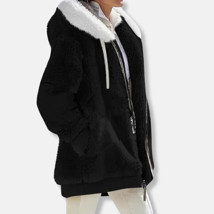 Amarae | Fleece Oversized Fleece Jacket - Hooded Zip Jacket