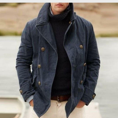 Amarae | Classic Peacoat with Double-Breasted Button Closure and High Collar