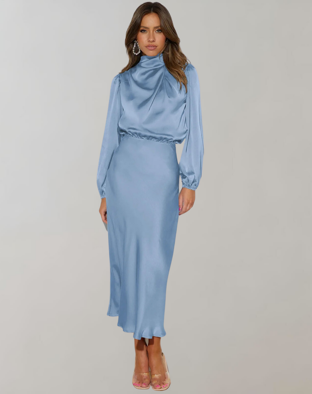 Lune London | Long-Sleeve Satin Dress