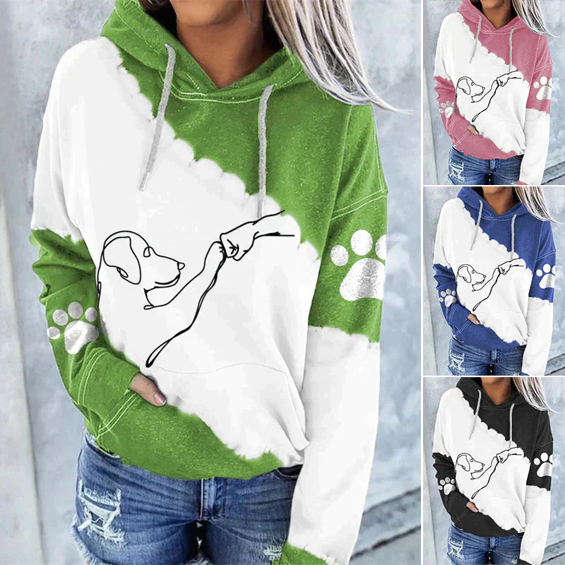 Amarae | Trendy loose hoodie with dog print