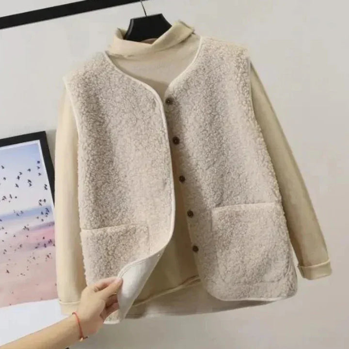Amarae | Warm Without Sleeves for Women Button Closure