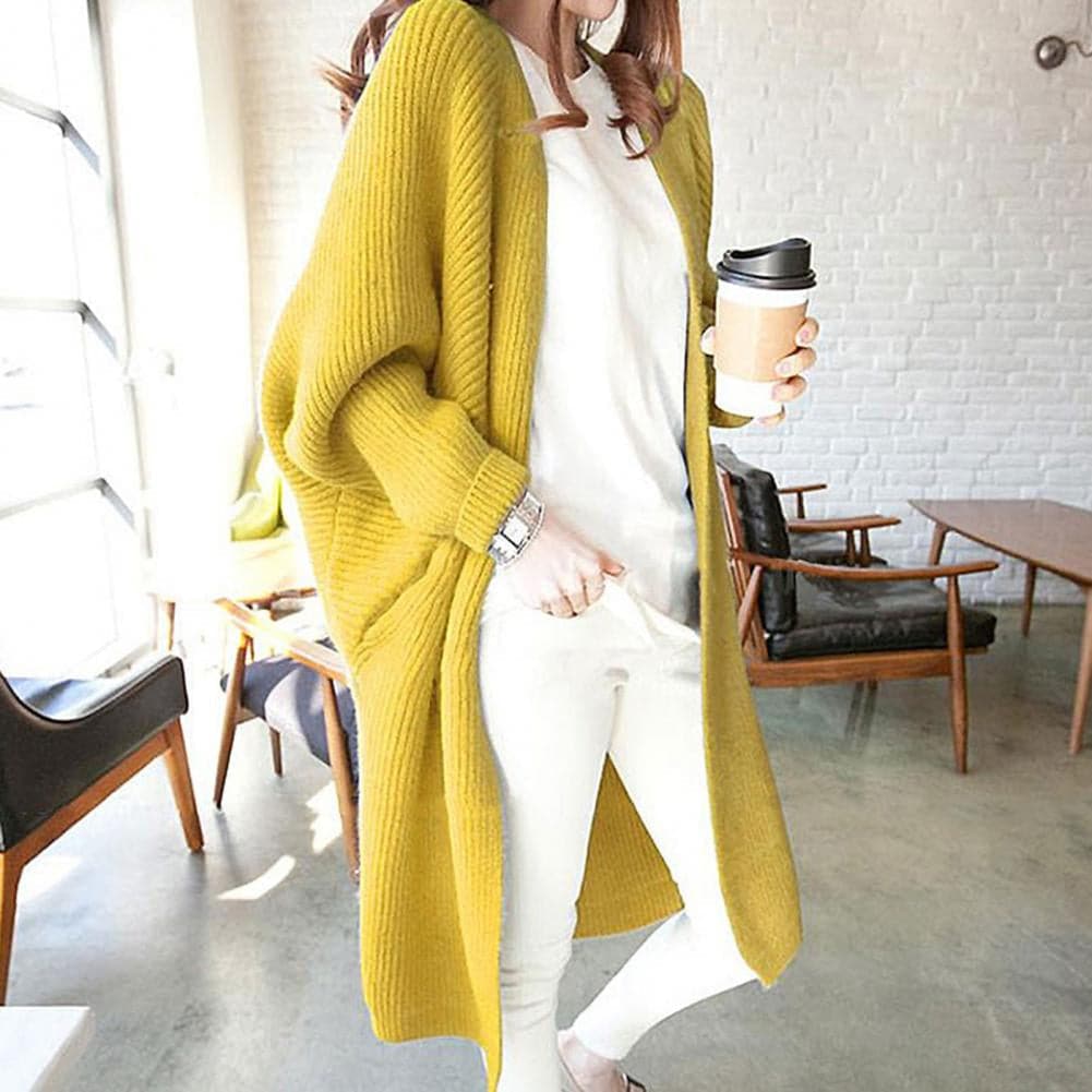 Lune London | Cardigan - Long Knit Jacket - Oversized Fit - Open Front - Soft and Warm
