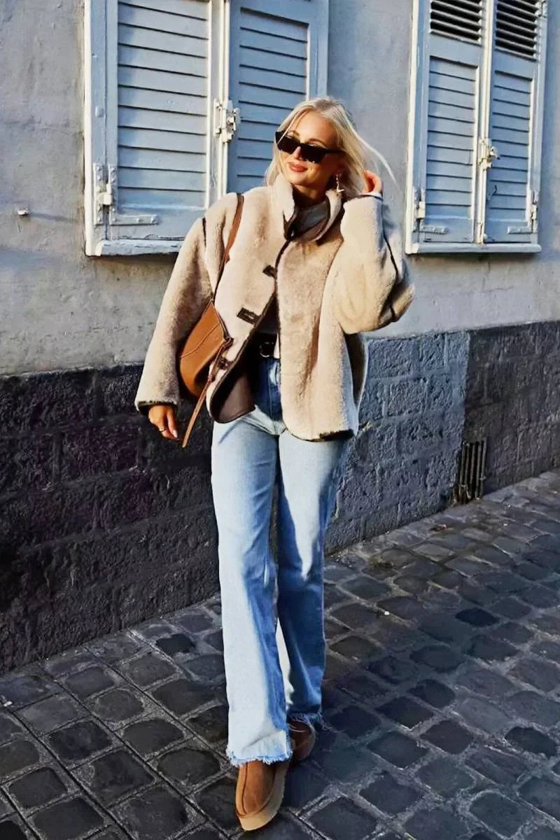 Amarae | Shearling Stand Collar Jacket