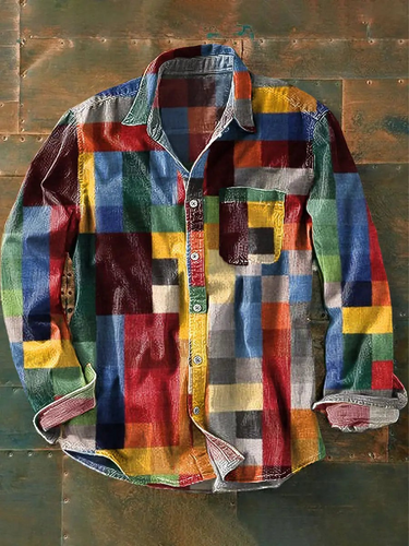 Amarae | Stylish Colorful Patchwork Button-Down Shirt
