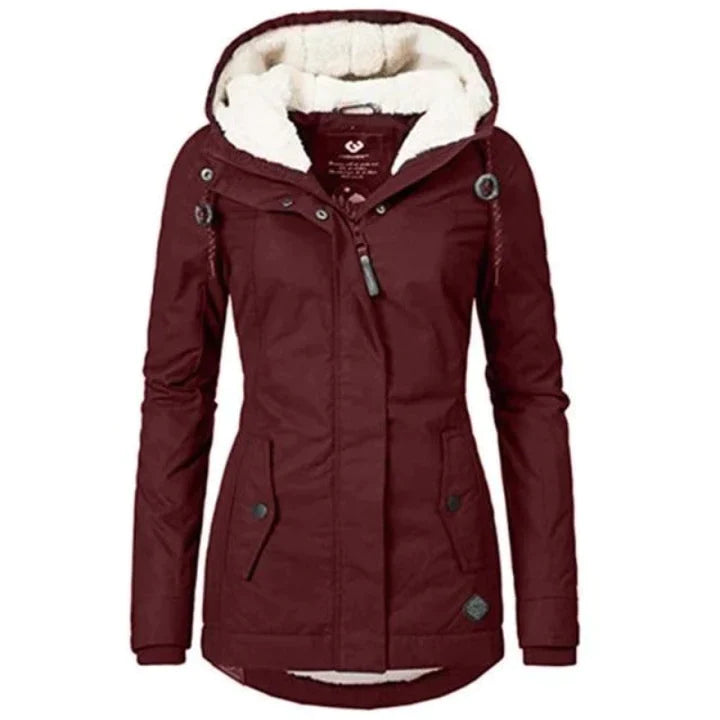 Amarae - Lined winter coat with waterproof hood for women