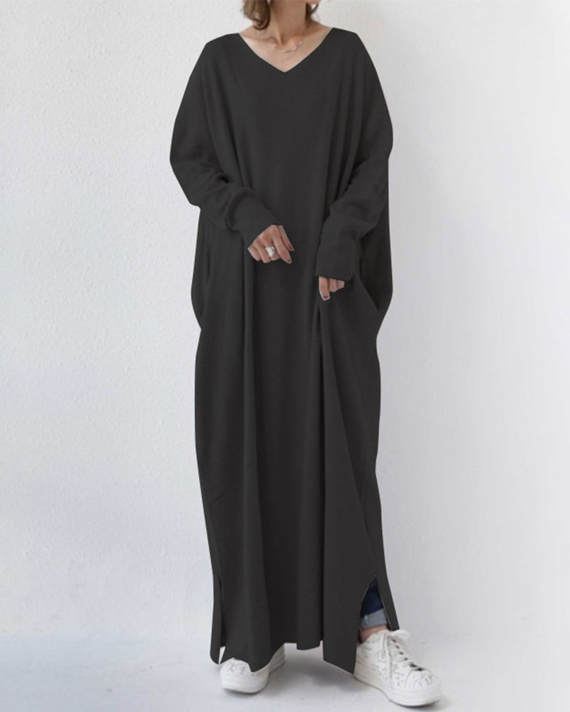 Lune London | Women's dress with V-neck and long sleeves
