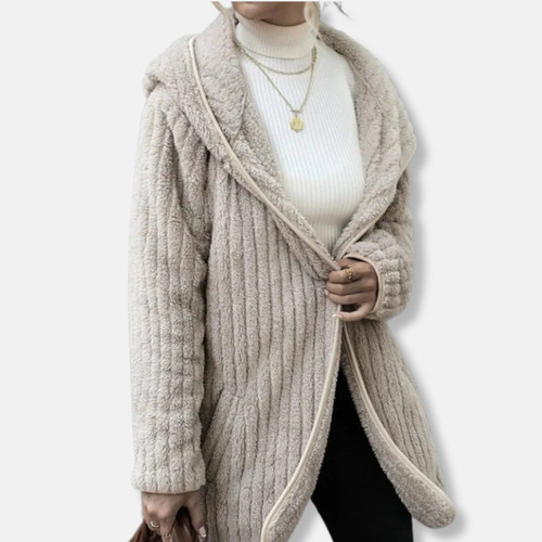 Amarae | Fleece Oversized Cardigan - Hoodie Ribbed Structure Cardigan