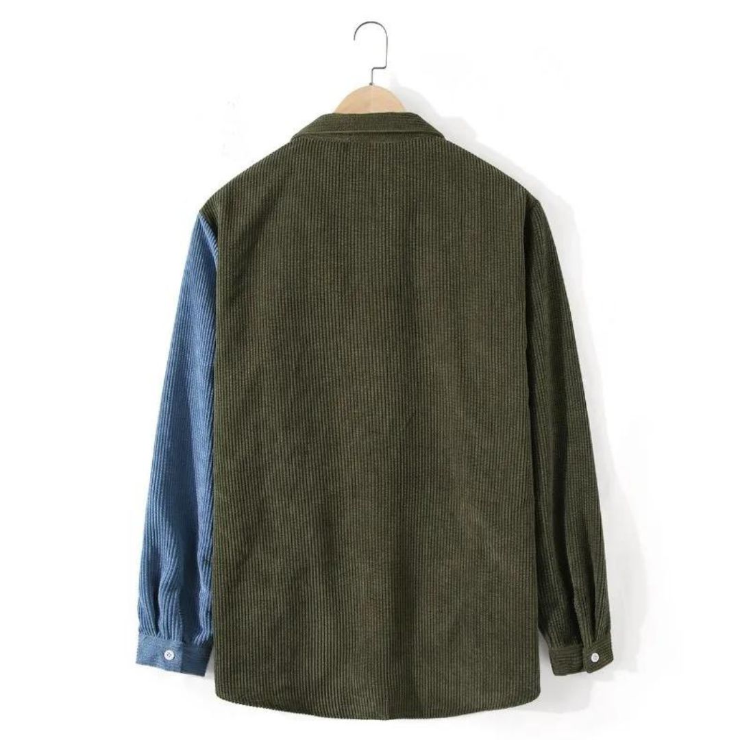 Amarae | Two-Tone Cord Shirt with Contrast Pocket