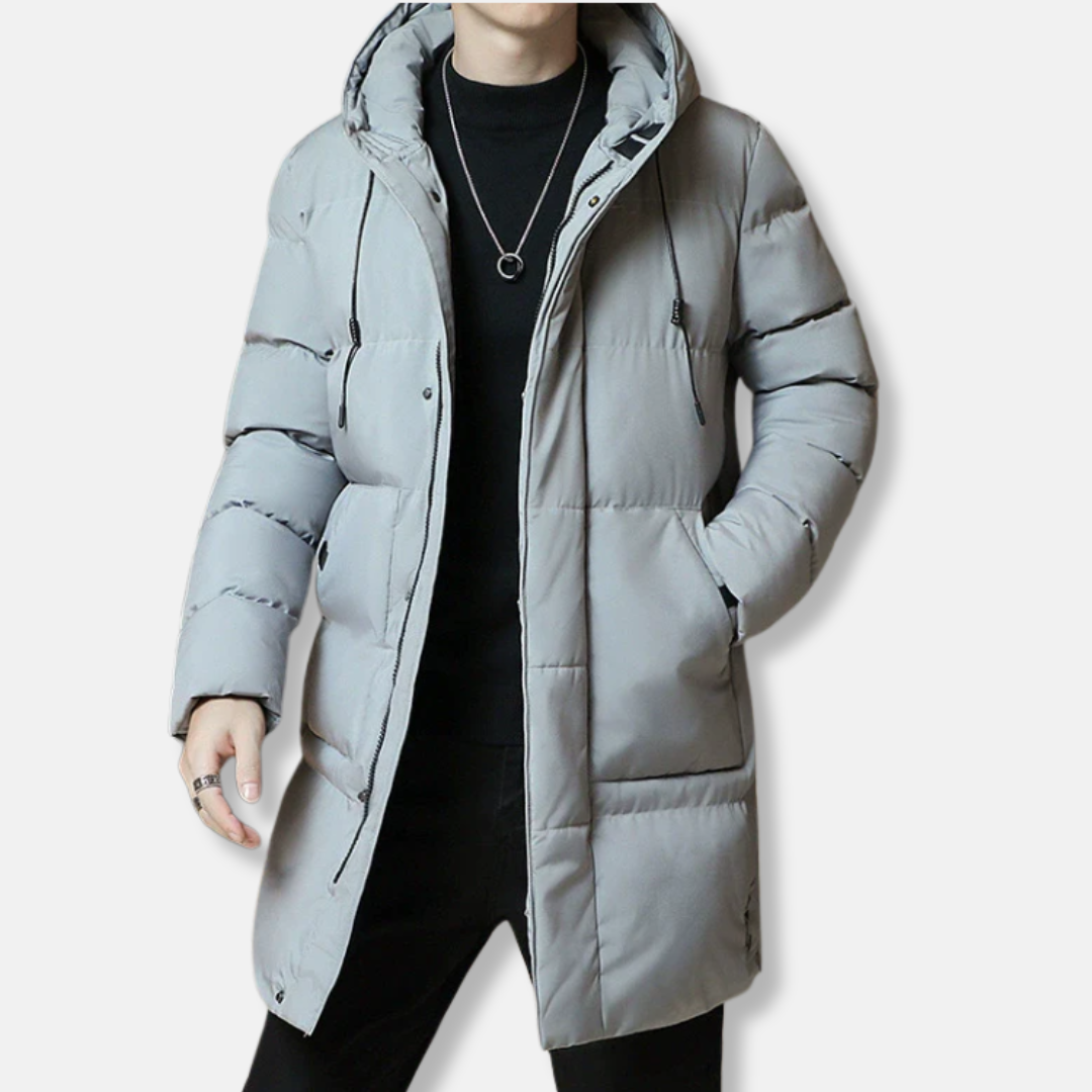 Amarae | Long Padded Jacket - Windproof and Water-Repellent - With Hood and Zipper Closure