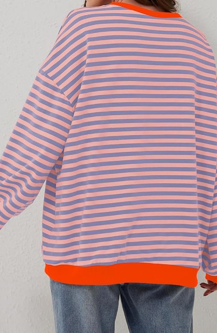 Lune London | Casual Striped Sweatshirt with Contrasting Accents for Women