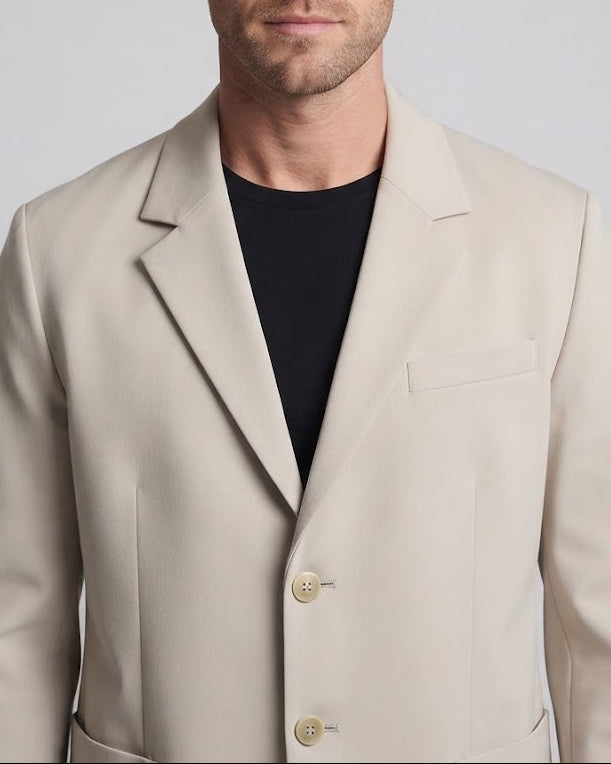 Men's Oversized Blazer with Patch Pockets and Two-Button Front Amarae