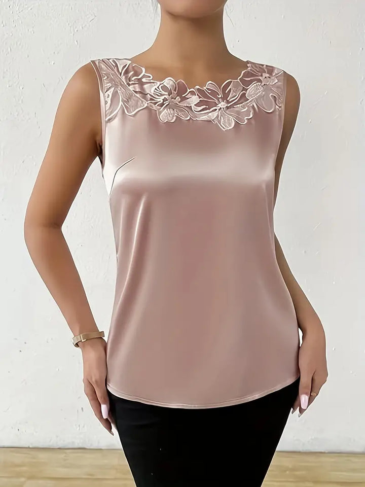 Lune London | Satin blouse with floral detail for women