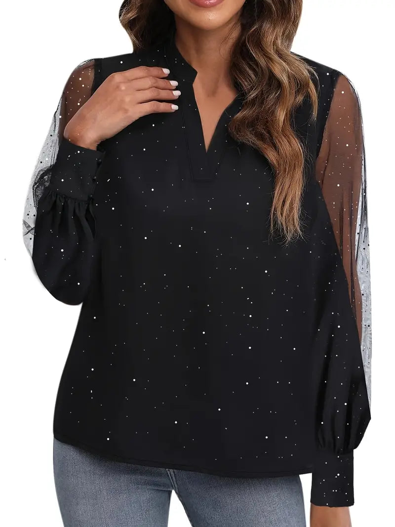 Lune London | Blouse Transparent Tulle with Cut-Out Neckline