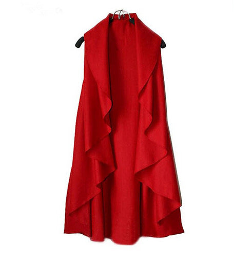 Ladies Cape Coat fashion with large collar and asymmetrical hem Lune London