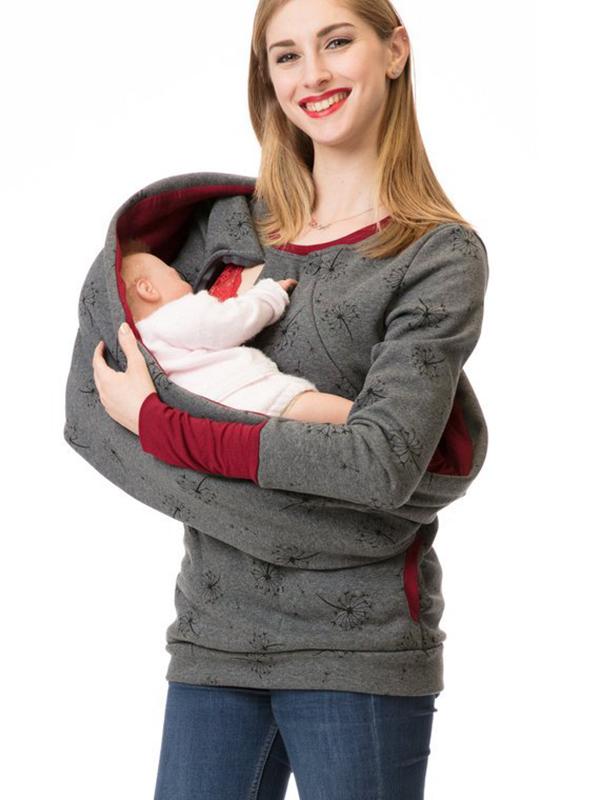 Lune London | Maternity Sweater for Nursing with Floral Pattern and Pockets