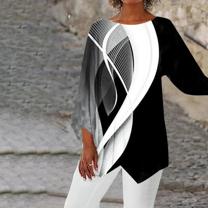 Amarae | Modern Geometric Tunic with Long Sleeves