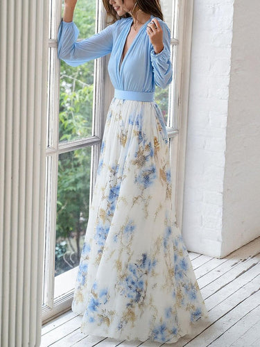Amarae | Shimmering Maxi Dress with Floral Print