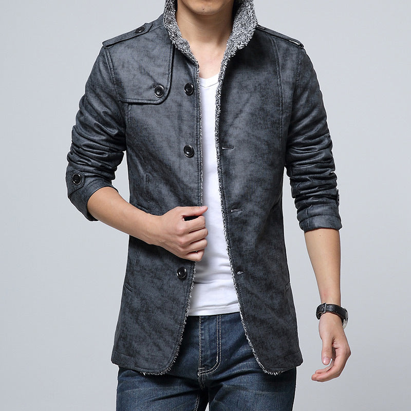 Synthetic leather jacket for men with soft lining Lune London