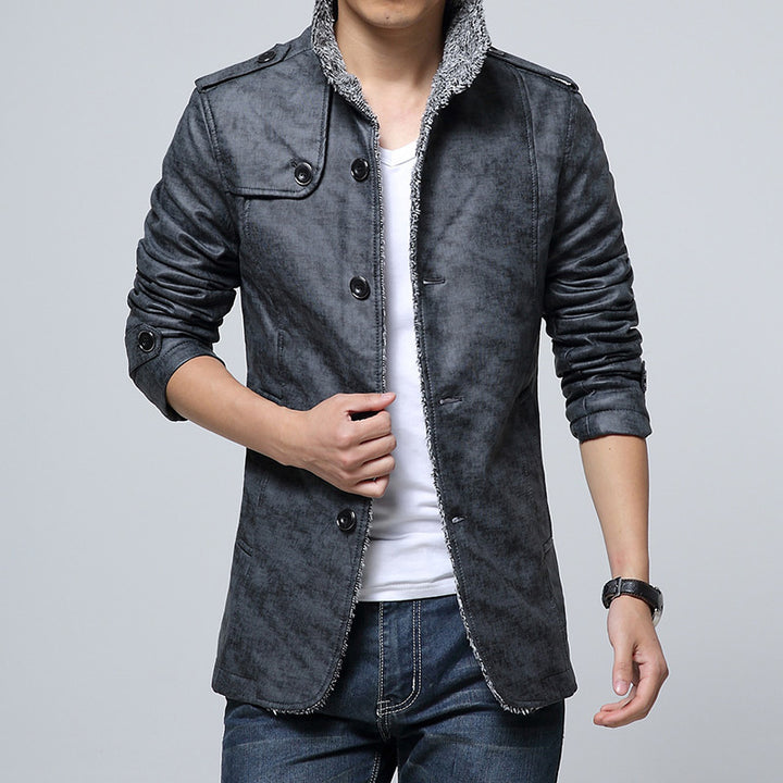 Synthetic leather jacket for men with soft lining Lune London
