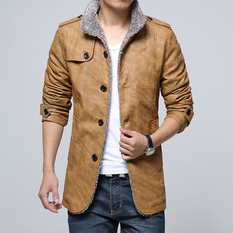 Synthetic leather jacket for men with soft lining Lune London