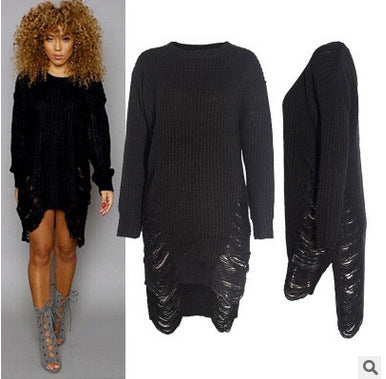 Robe en tricot pour femmes avec des découpes sur les côtés et une finition sophistiquée Chic & Stil