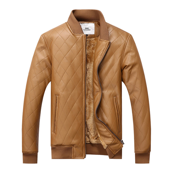 Men's quilted leather jacket with cozy lining Lune London