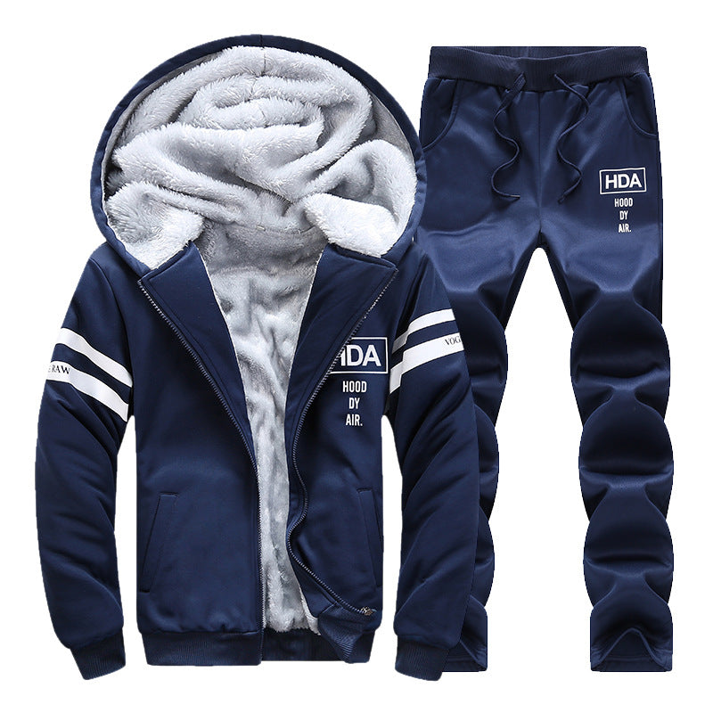 Men's fleece sports jacket with hood and elastic waist Lune London