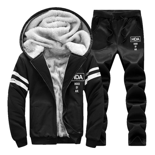 Men's fleece sports jacket with hood and elastic waist Amarae