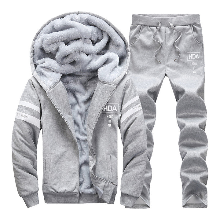 Men's fleece sports jacket with hood and elastic waist Lune London