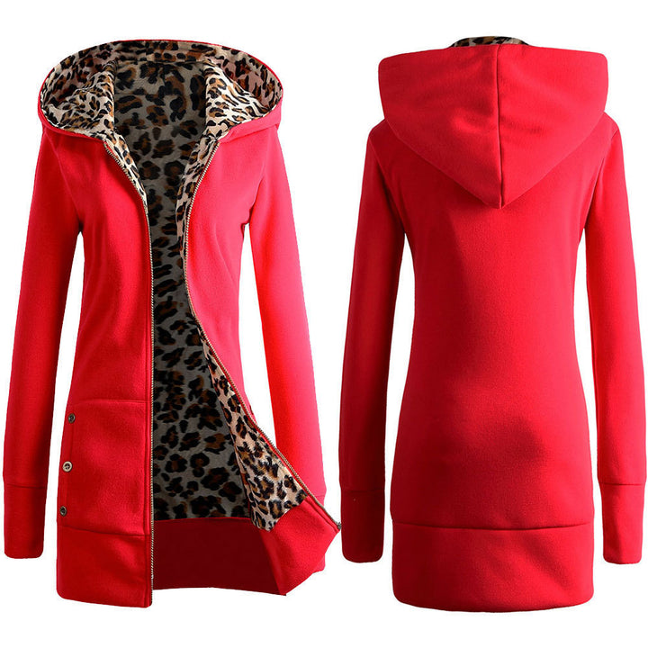 Women's hooded jacket with leopard lining Lune London