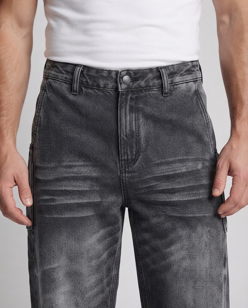 Men's Baggy Denim with balloon-shaped leg, distinctive crease folds and panel details Amarae