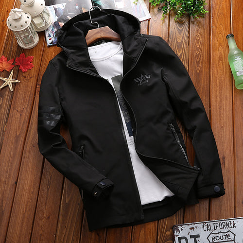 Functional sports jacket for men with adjustable hood and breathable mesh inserts Amarae