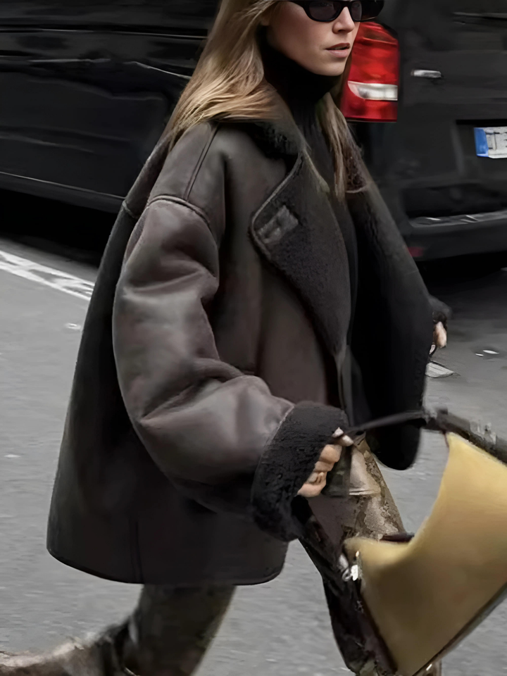 Amarae | Faux leather Warm Jacket